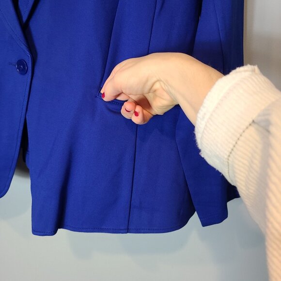 Betabrand Transcendent Blazer Womens Size 3X Royal Blue Stretch Office New - Picture 7 of 8
